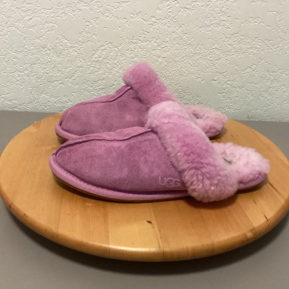 UGG Coquette Purple Suede Sheepskin Fur Slide‎ Slippers 1106872 Womens 6